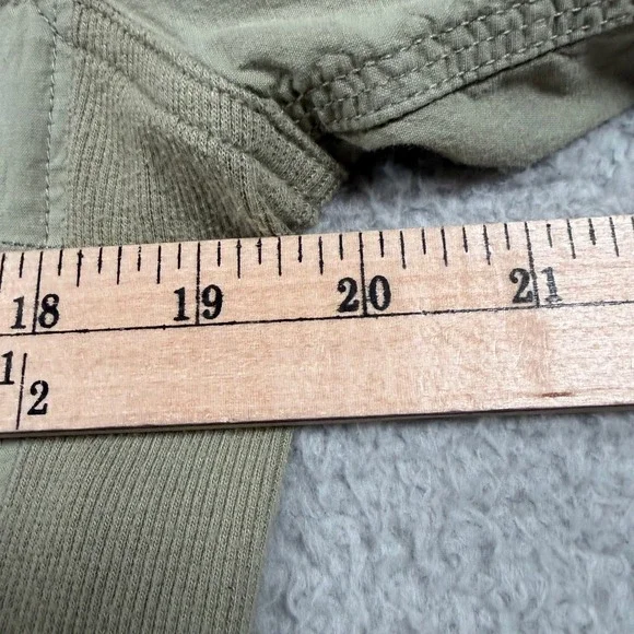 Carhartt Bozeman Rugged Flex Roll Up Sleeve Green Shirt Women Med Work Cowgirl - Picture 6 of 7